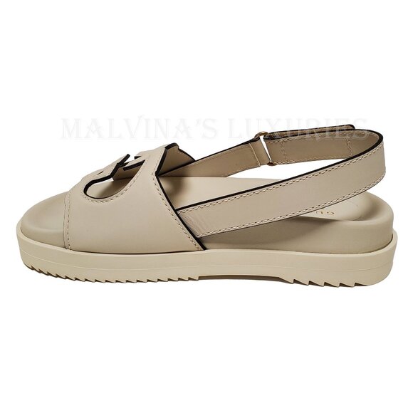 GUCCI SHOES INTERLOCKING G LOGO WHITE LEATHER SLINGBACK SANDALS sz 37.5 7.5 - Picture 9 of 16